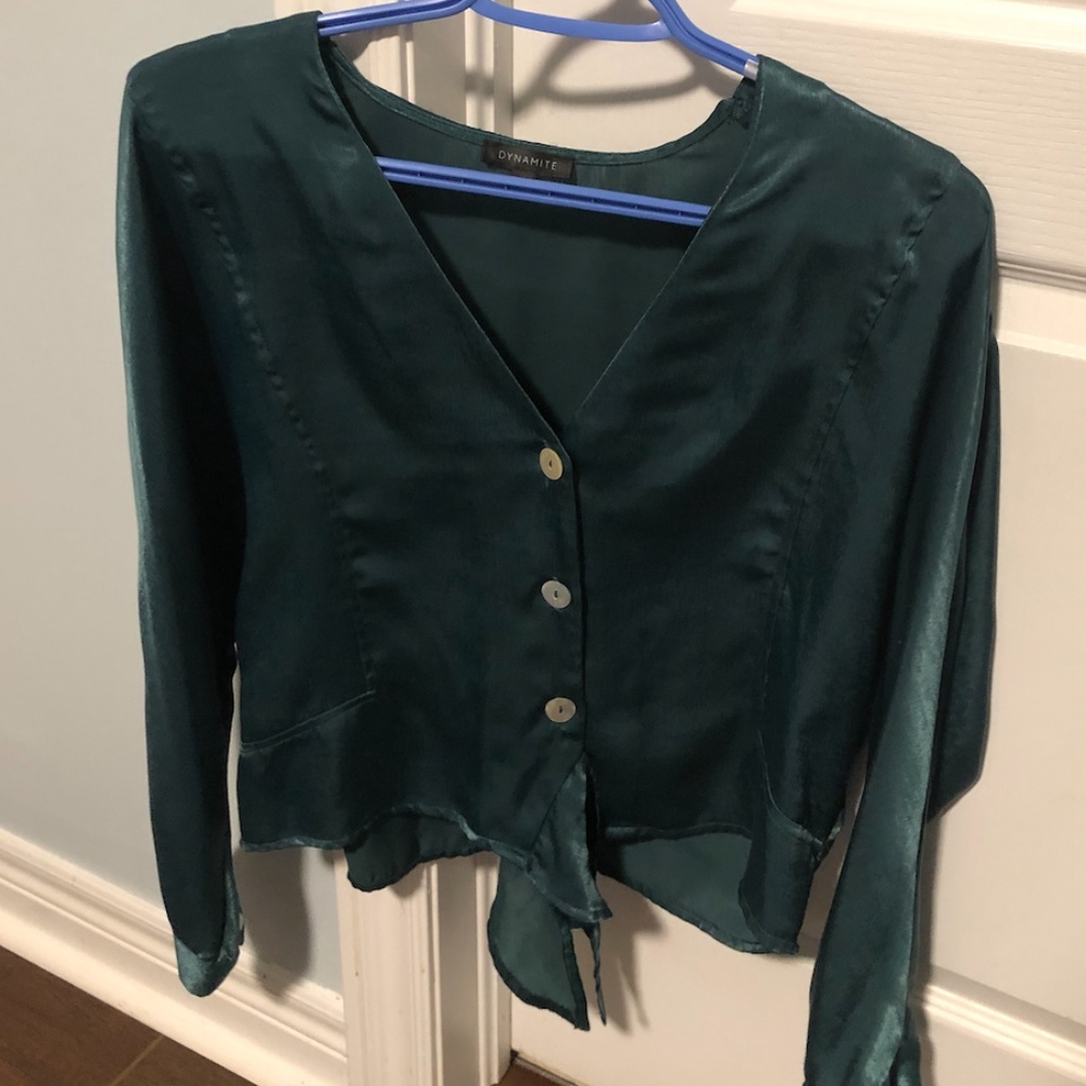 Satin Blouse with Tie at front